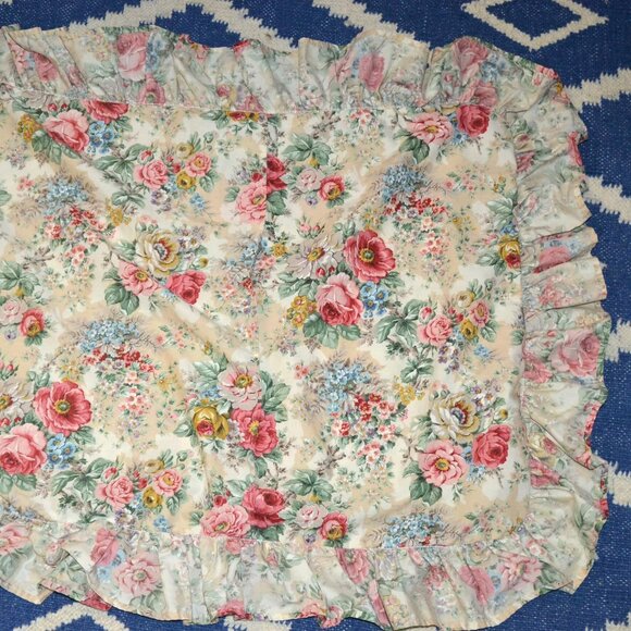 Vintage Ralph Lauren POLO Brittany Garden Floral Ruffle STANDARD Pillow Sham USA - Picture 4 of 7